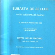 Sellos: SUBASTA DE SELLOS QUE SE CELEBRARA EN MADRID. EL 19 DE FEBRERO DE 1982. A-FILAT-262