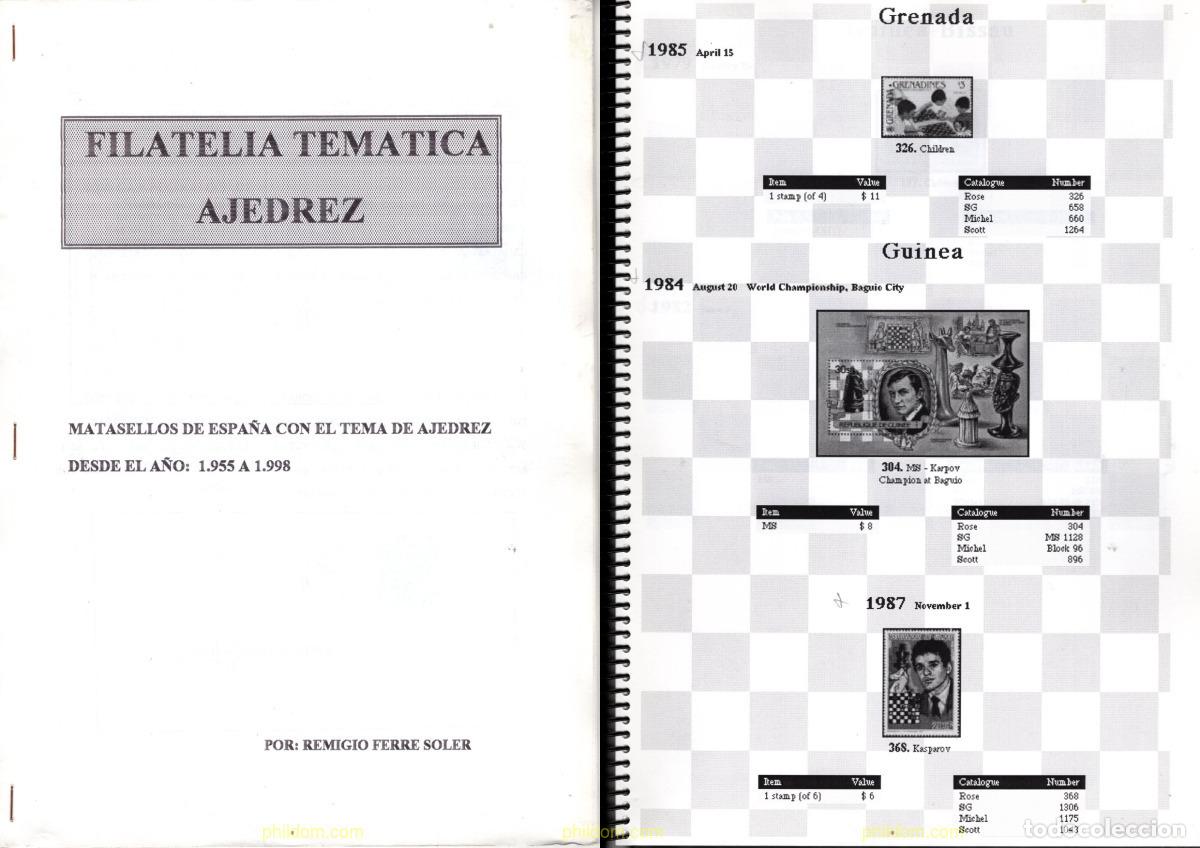 Sellos: Filatelia tematica ajedrez (Matasellos i sellos de ajedrez) 1955 - 1998