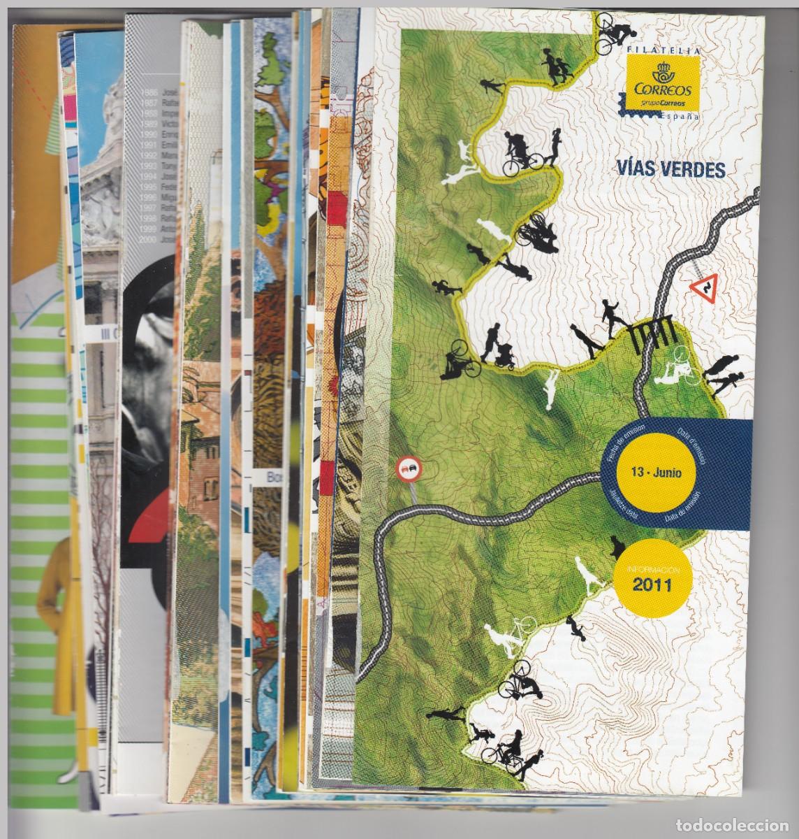 Briefmarken: 39 DIPTICOS INFORMATIVOS DE SELLOS DE 2011 DE ESPA&Ntilde;A Y BOLETINES N&ordm; 23, 24 Y 25