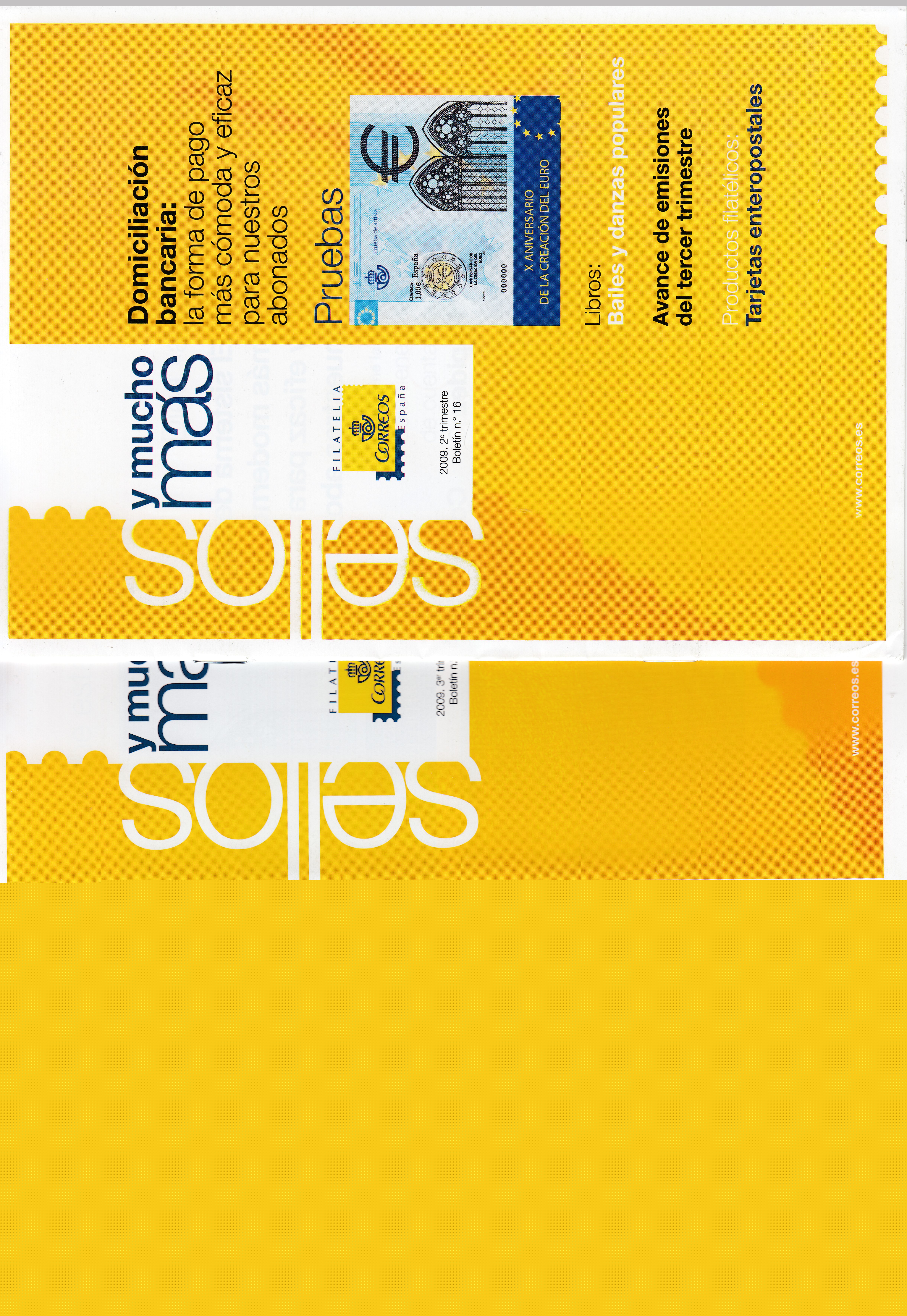 Sellos: 4 FOLLETOS BOLETIN INFORMATIVO N&ordm; 16, 17, 21 Y 22 DE SELLOS DE 2009 Y 2010 DE ESPA&Ntilde;A