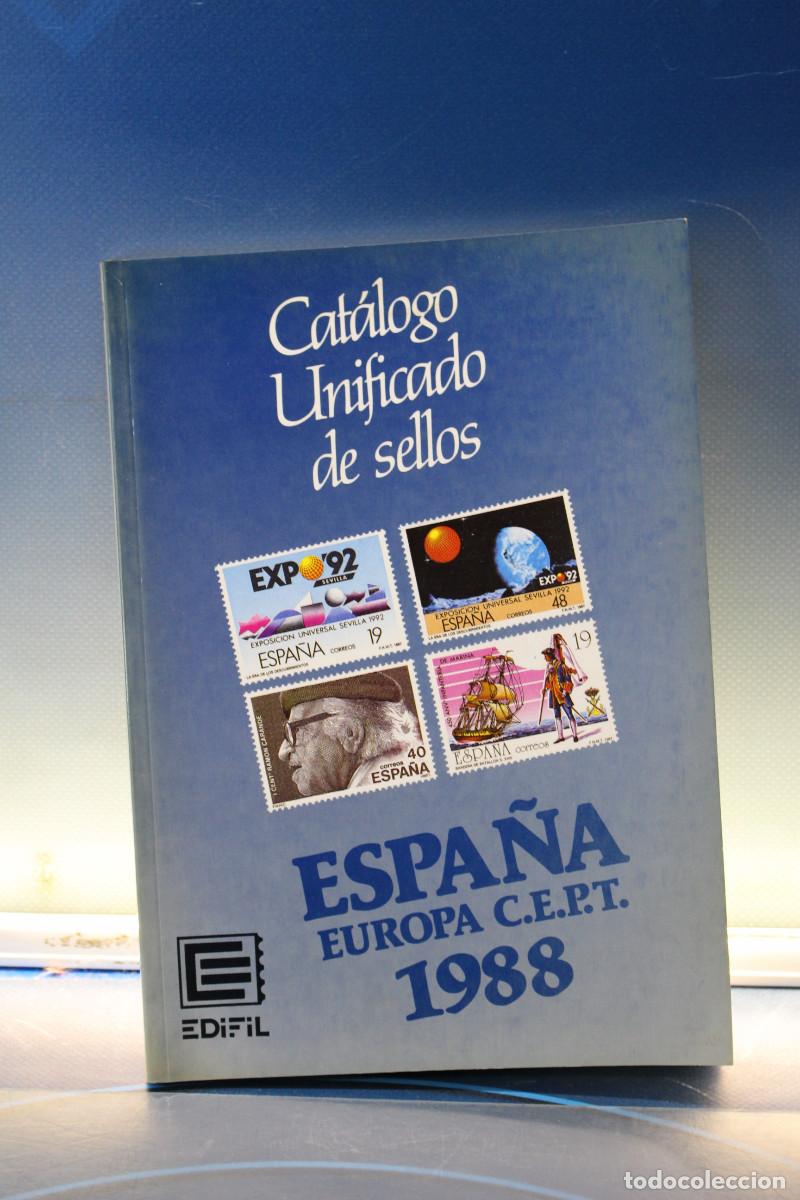 Sellos: Cat&aacute;logo Unificado de Sellos Espa&ntilde;a Europa C.E.P.T. Edifil 1988.