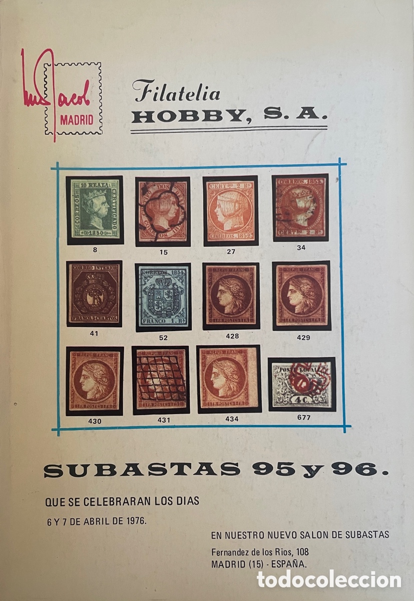 Sellos: Cat&aacute;logo Subastas 95 y 96 N&eacute;stor Jacob, Madrid. 6 y7 de abril de 1976.