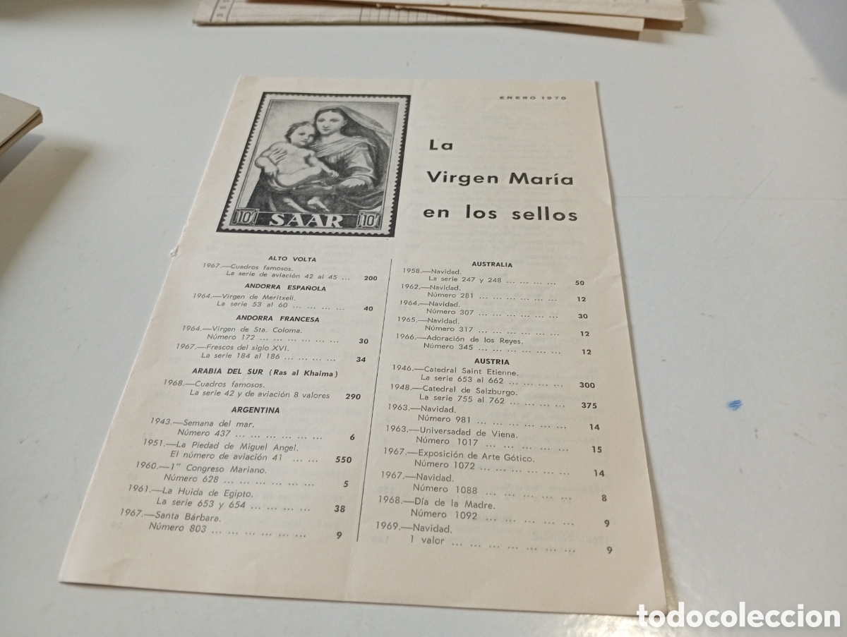 Sellos: Cat&aacute;logo la virgen Mar&iacute;a en los sellos 1970