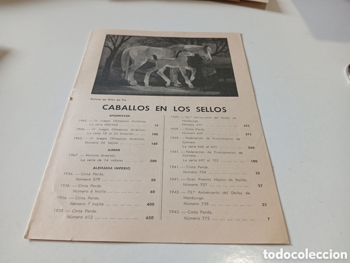 Sellos: Cat&aacute;logo caballos en los Sellos