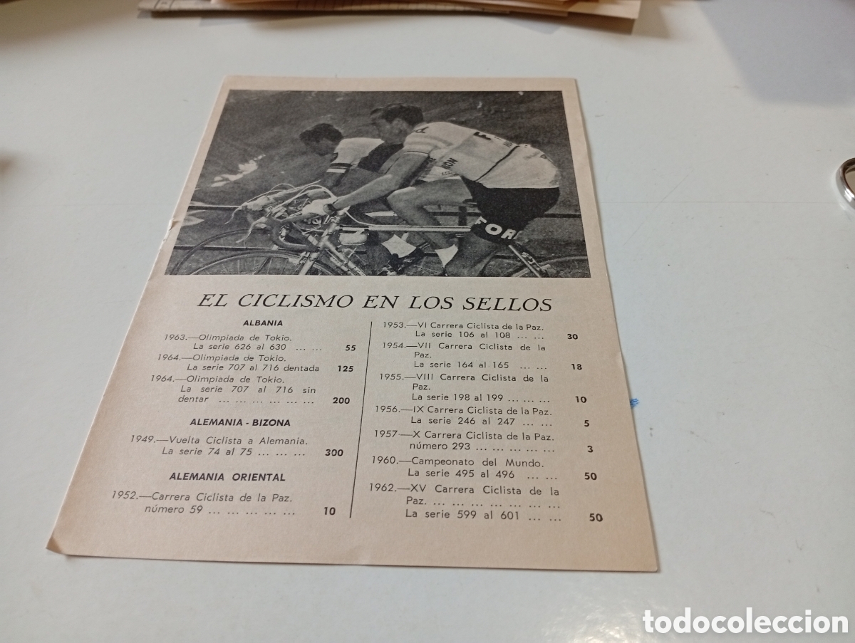 Sellos: Cat&aacute;logo el ciclismo en los sellos