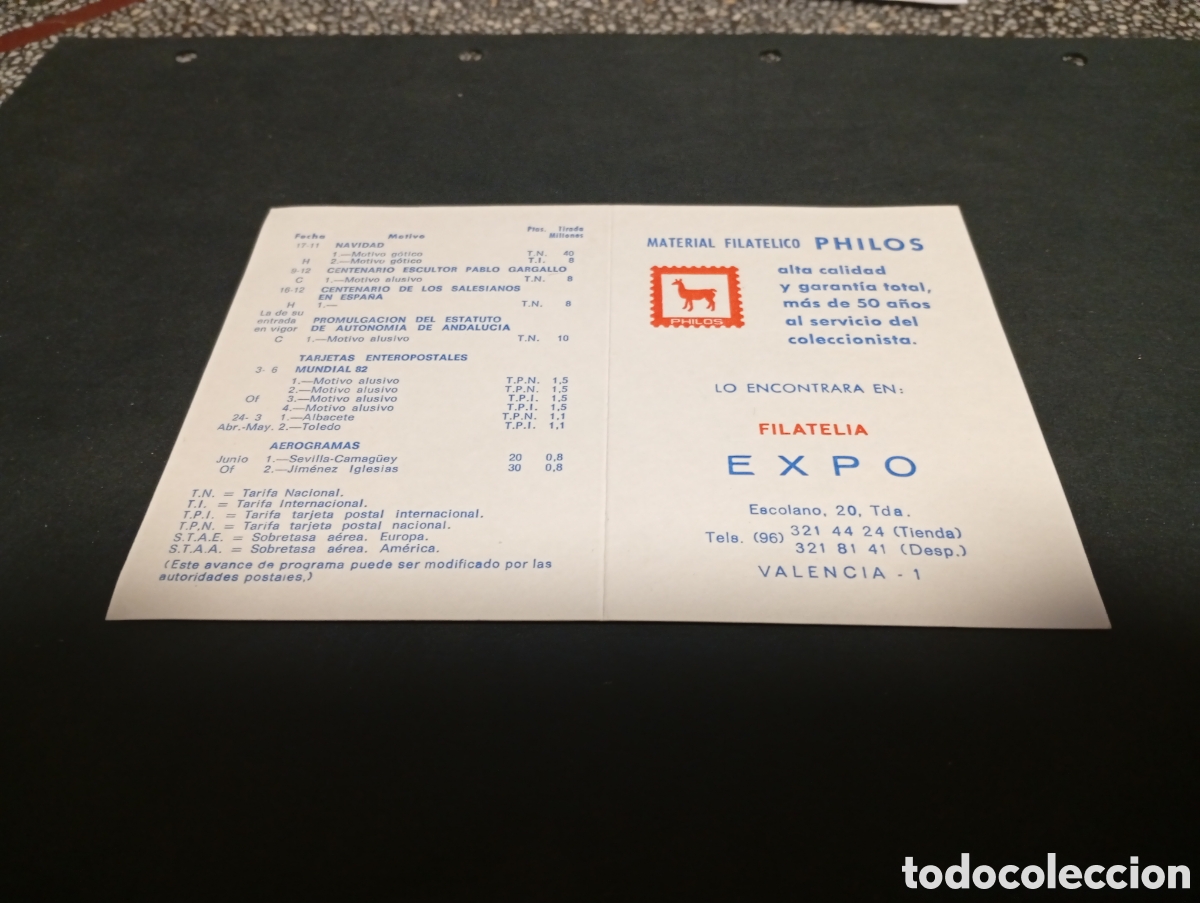 Sellos: Filatelia EXPO, Valencia 1982