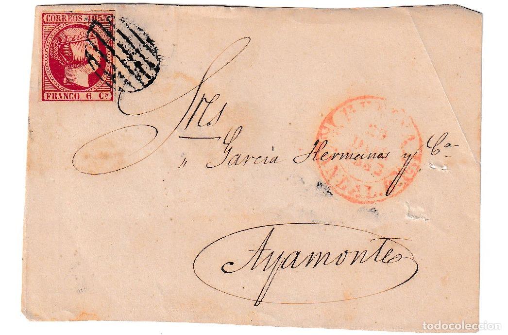 Sellos: 1853. Frontal de Huelva a Ayamonte