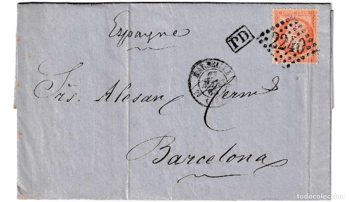 Sellos: 1863. Carta de Marsella a Barcelona