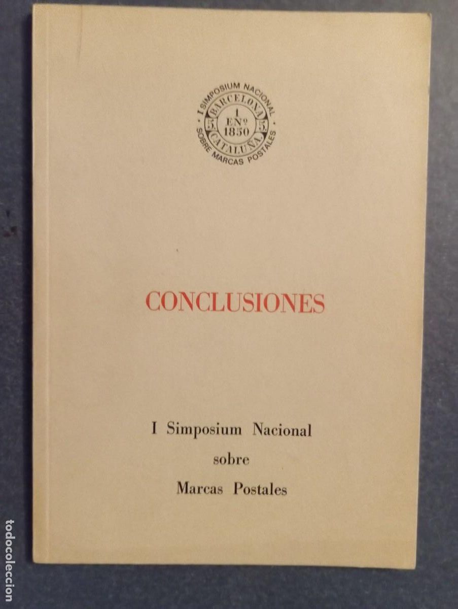 Sellos: 1 REVISTA DE ** SIMPOSIUM MARCAS POSTALES BARCELONA **. CONCLUSIONRS ..1974