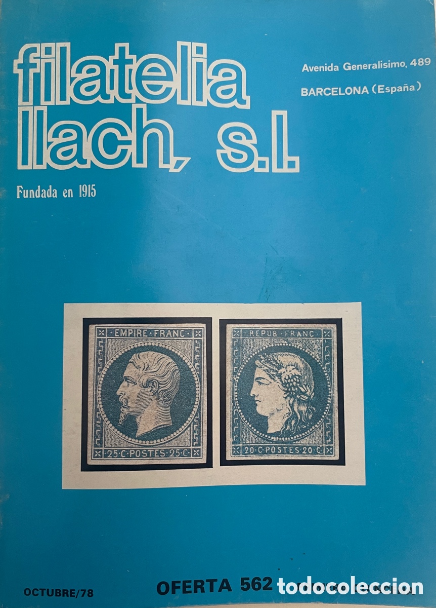 Sellos: Cat&aacute;logo Oferta 562 de Filatelia Eugenio Llach, S.L. Octubre 1978, primera quincena.