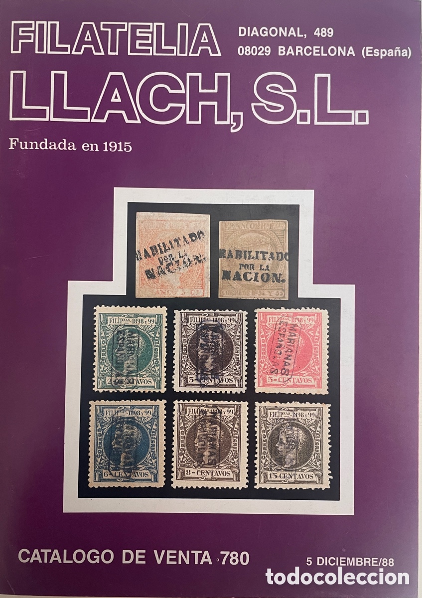Sellos: Cat&aacute;logo Oferta 780 de Filatelia Eugenio Llach, S.L. 5 de Diciembre 1988.