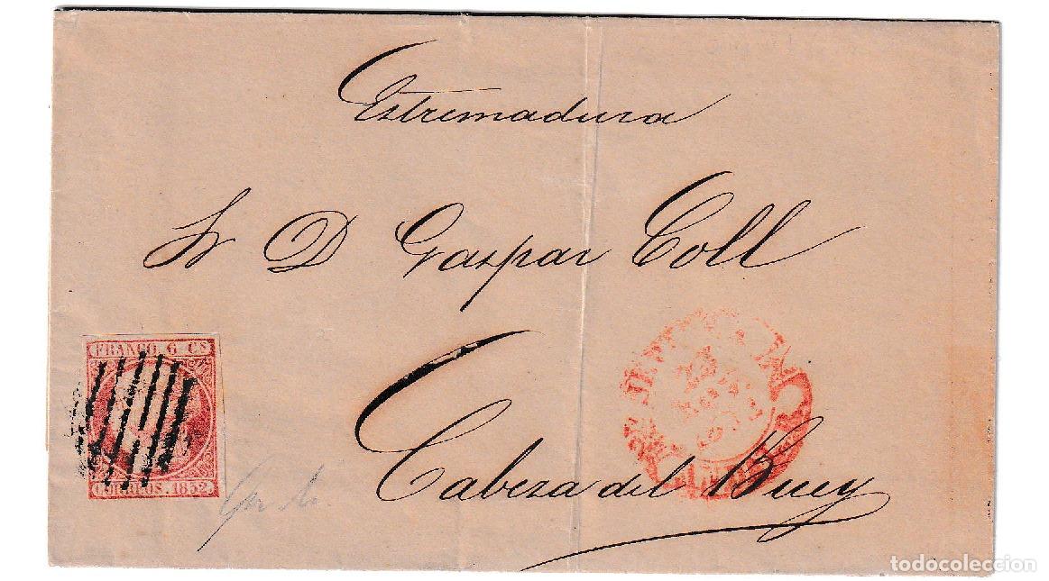 Sellos: 1852. Envuelta de Jerez a Cabeza de Buey
