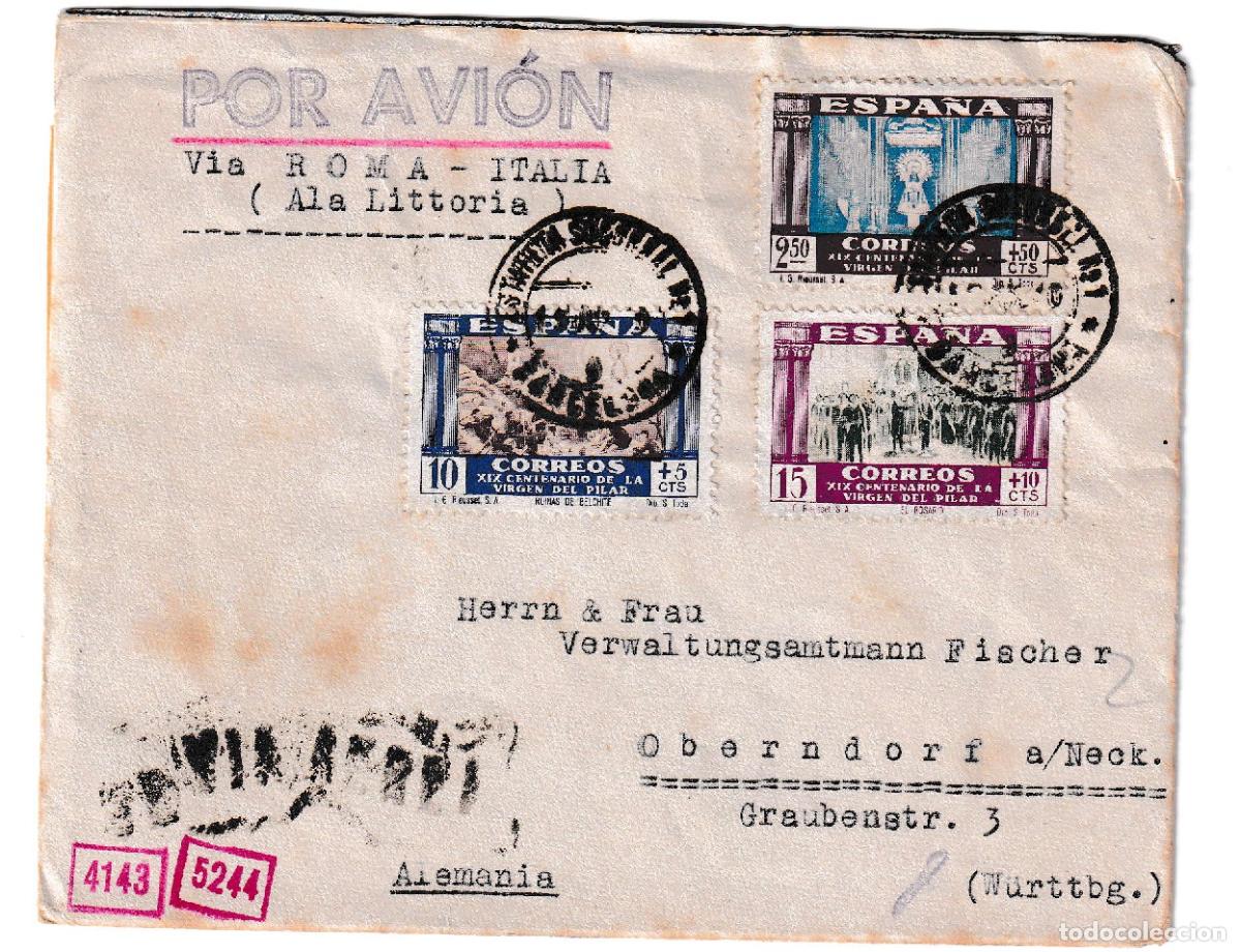 Sellos: 1940. Correo a&eacute;reo Barcelona a Oberndorf am Neckar