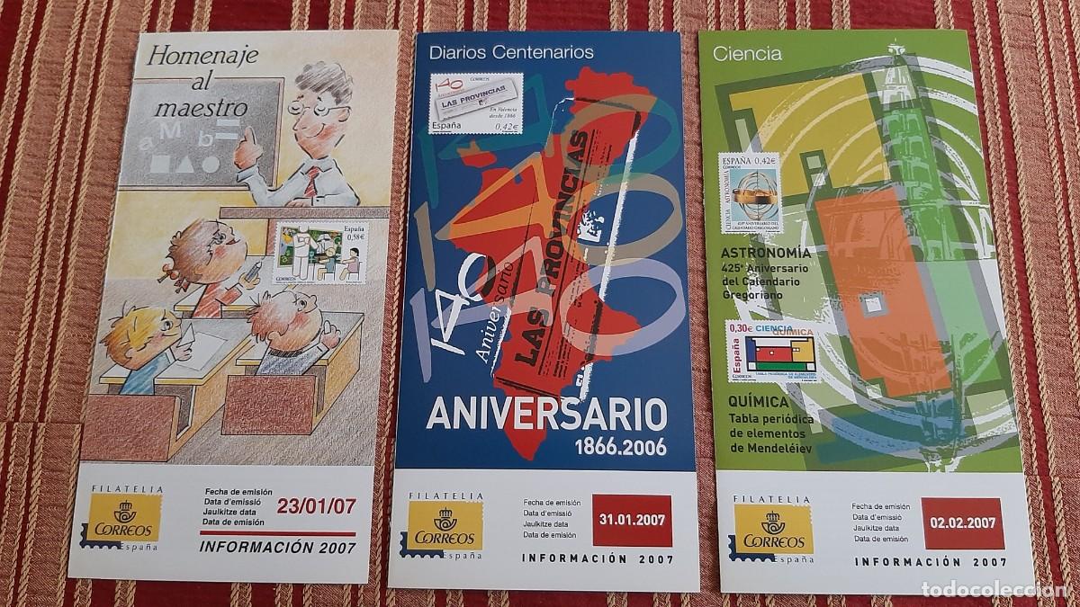 Selos: (D&Iacute;PTICOS) LOTE DE 3 D&Iacute;PTICOS CORREOS A&Ntilde;O 2007