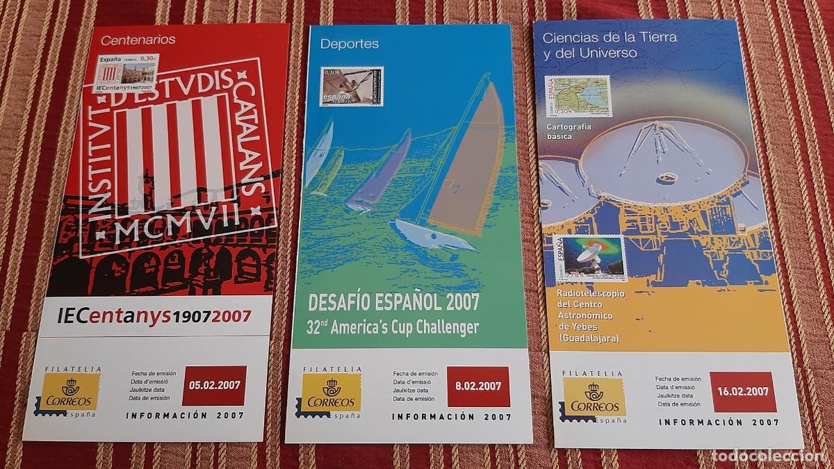 Selos: (D&Iacute;PTICOS) LOTE DE 3 D&Iacute;PTICOS CORREOS A&Ntilde;O 2007