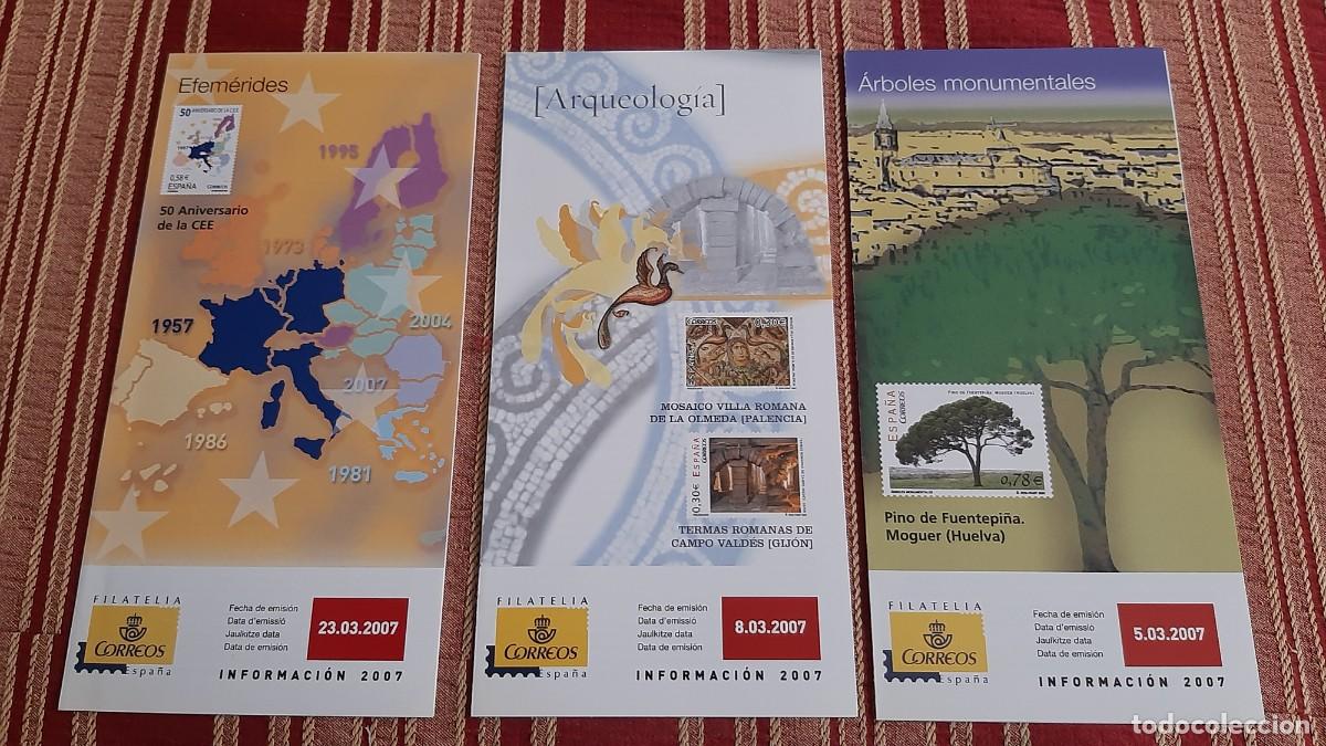 Selos: (D&Iacute;PTICOS) LOTE DE 3 D&Iacute;PTICOS CORREOS A&Ntilde;O 2007