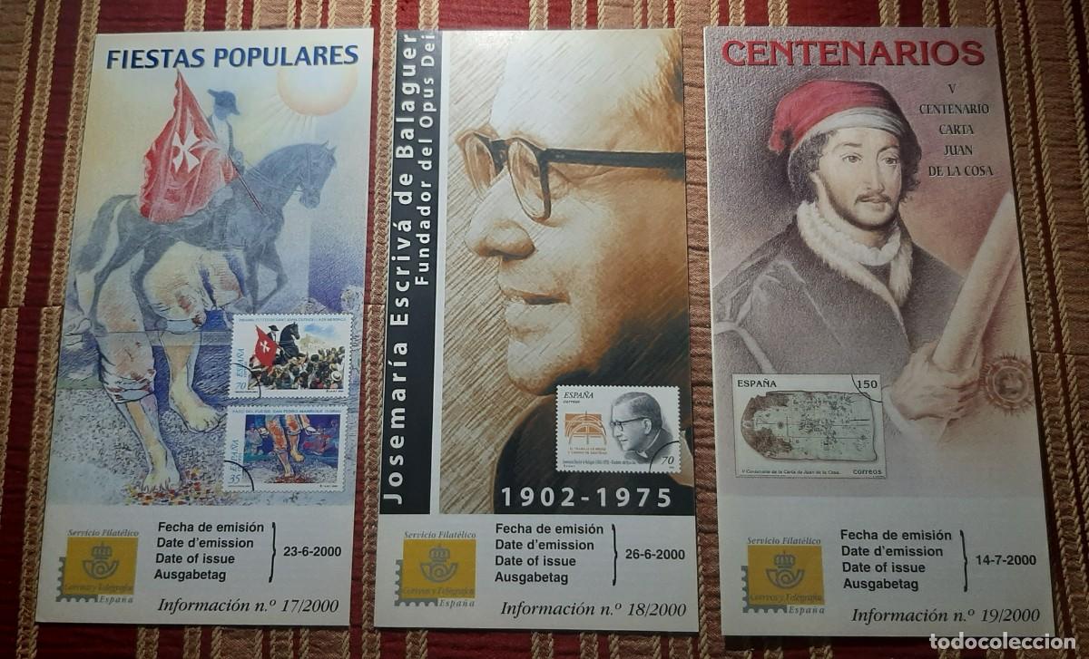 Selos: (D&Iacute;PTICOS) LOTE DE 3 D&Iacute;PTICOS CORREOS A&Ntilde;O 2000