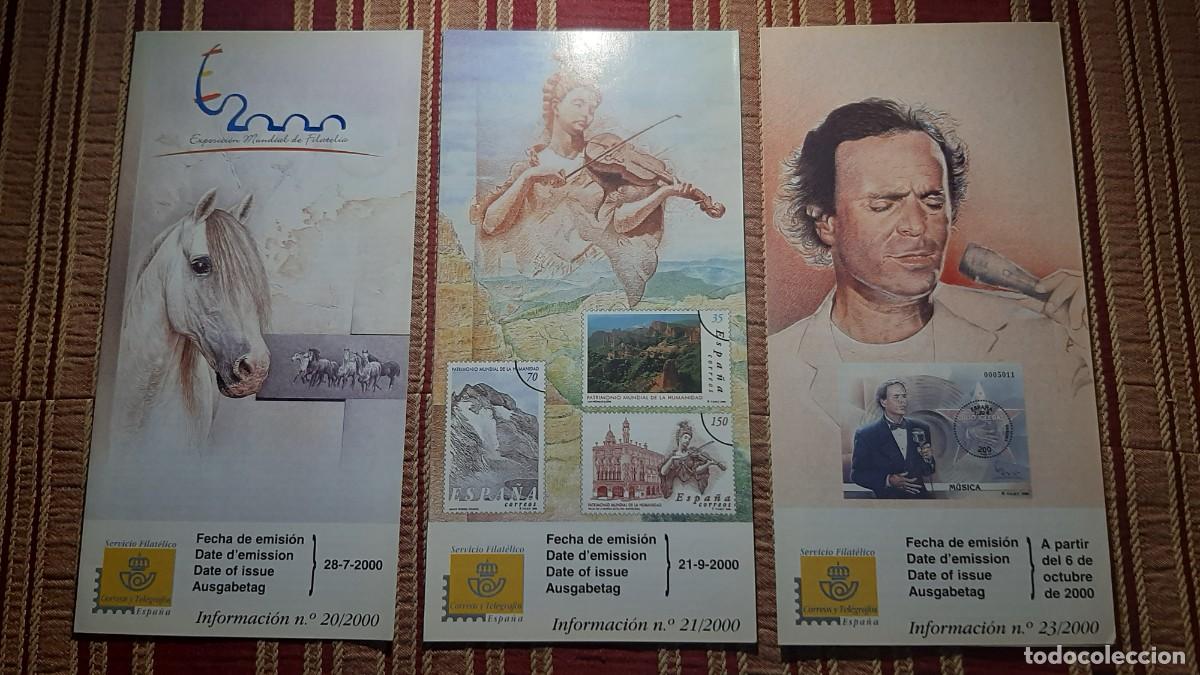 Selos: (D&Iacute;PTICOS) LOTE DE 3 D&Iacute;PTICOS CORREOS A&Ntilde;O 2000
