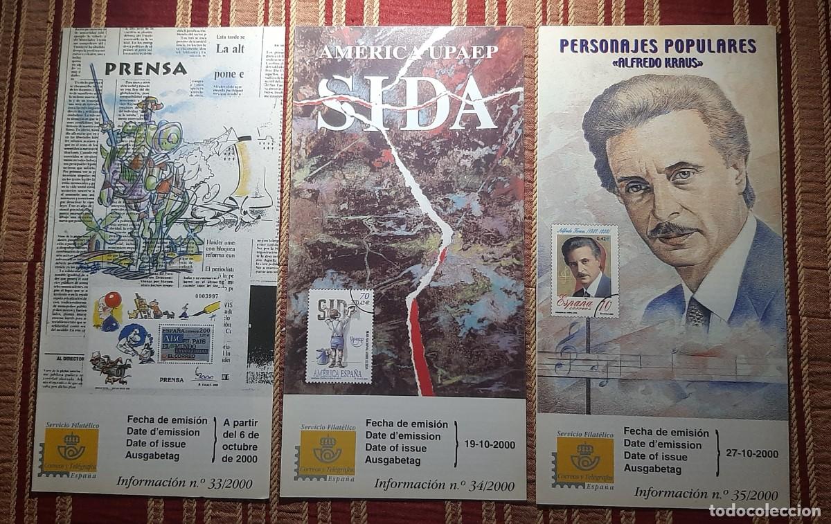 Sellos: (D&Iacute;PTICOS) LOTE DE 3 D&Iacute;PTICOS CORREOS A&Ntilde;O 2000