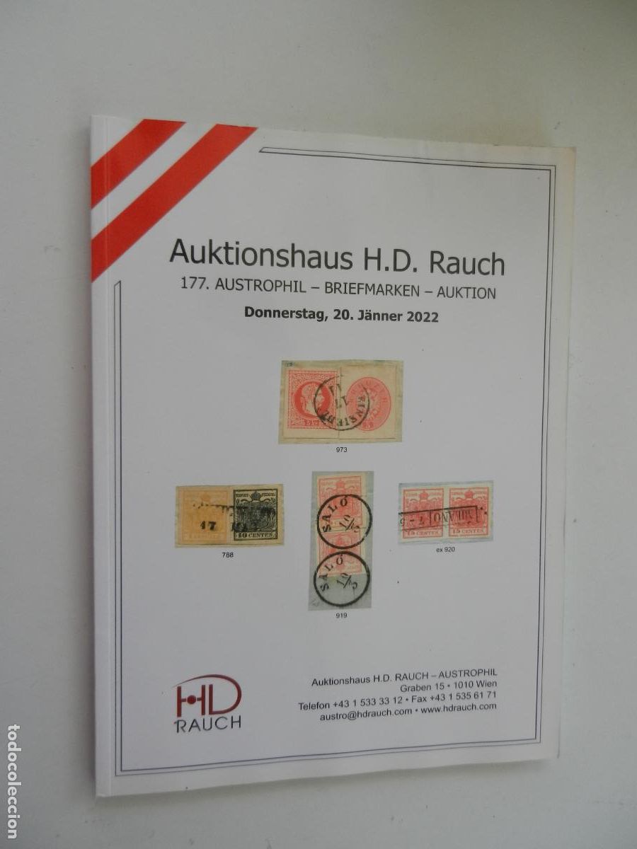 Sellos: AUKTIONSHAUS H.D. RAUCH - J&Auml;NNER 2022 QUSTROPHIL - BRIEFMARKEN -AUKTION -177- CATALOGO SELLOS ALEMAN