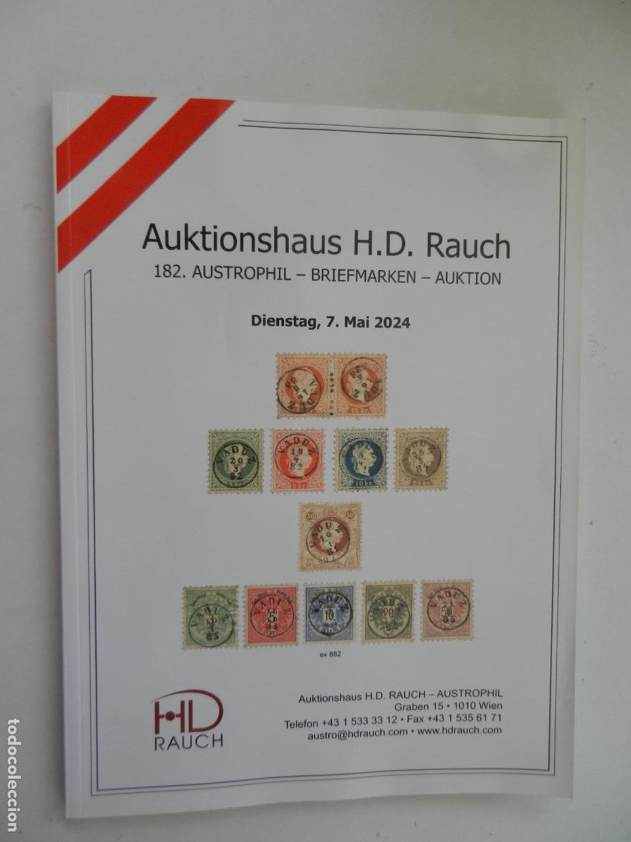 Sellos: AUKTIONSHAUS H.D. RAUCH -MAI 2024- AUSTROPHIL - BRIEFMARKEN -AUKTION -182- CATALOGO SELLOS ALEMAN