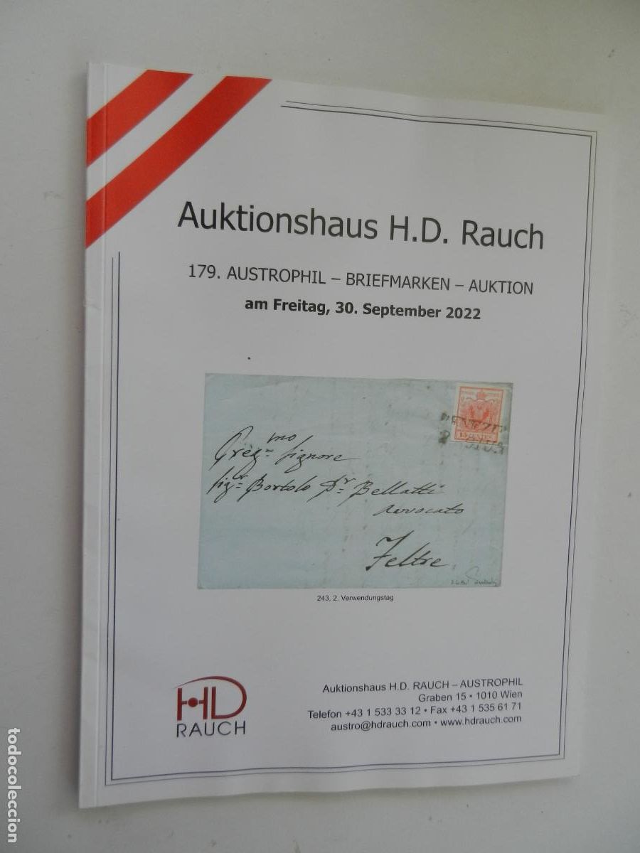 Sellos: AUKTIONSHAUS H.D. RAUCH -SEPTEMBER 2022 AUSTROPHIL- BRIEFMARKEN-AUKTION -179- CATALOGO SELLOS ALEMAN
