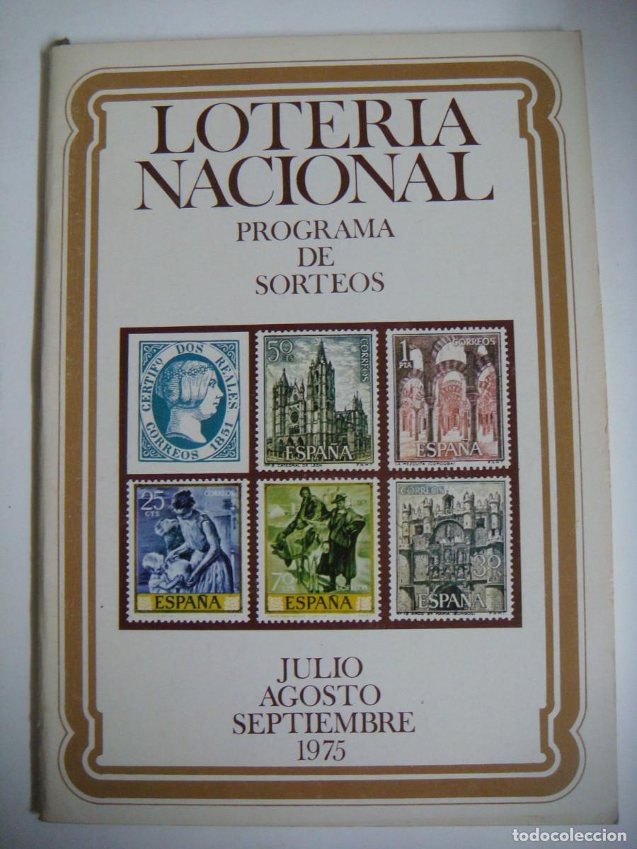 Selos: PROGRAMA DE SORTEOS LOTERIA NACIONAL JULIO-AGOSTO Y SEPTIEMBRE-1975-CAJ-B-N&ordm;-159