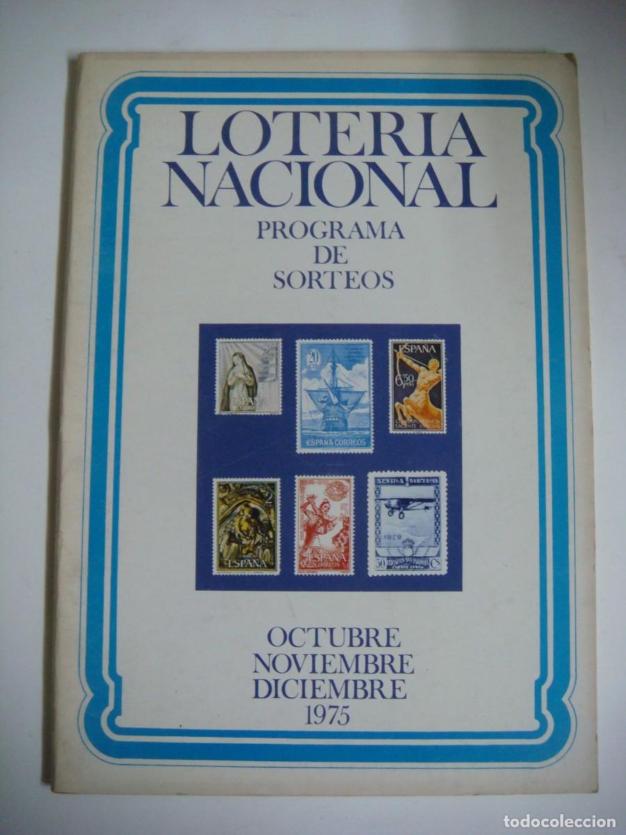 Selos: PROGRAMA DE SORTEOS LOTERIA NACIONAL OCTUBRE-NOVIEMBRE Y DICIEMBRE-1975-CAJ-B-N&ordm;-159