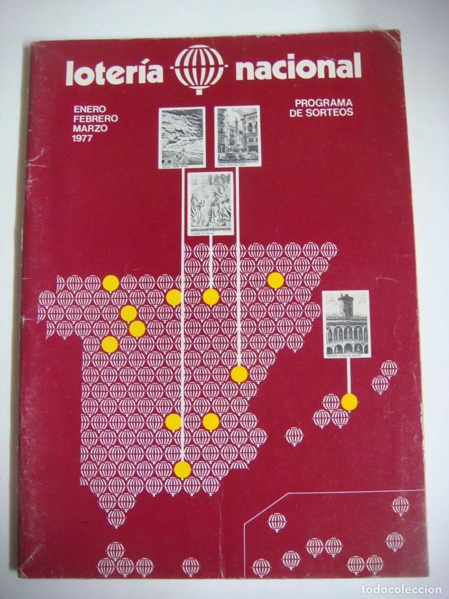 Sellos: LOTERIA NACIONAL PROGRAMA DE SORTEOS ENERO-FEBRERO Y MARZO A&Ntilde;O-1977-CAJ-B-N&ordm;-159