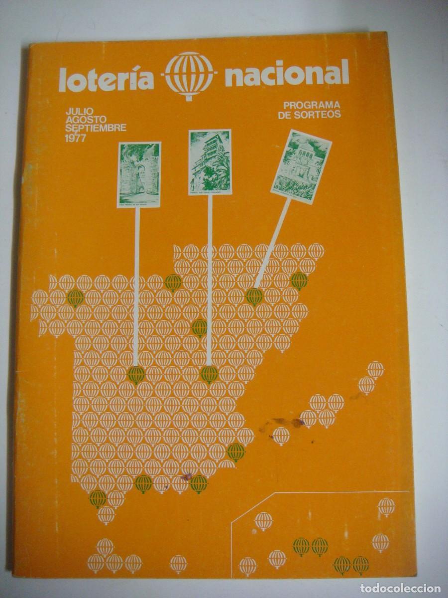 Sellos: LOTERIA NACIONAL PROGRAMA DE SORTEOS-JULIO-AGOSTO Y SEPTIEMBRE-A&Ntilde;O-1977-CAJ-B-N&ordm;-159