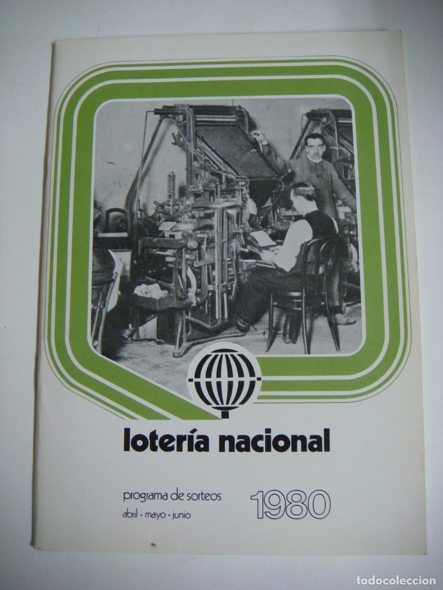 Sellos: LOTERIA NACIONAL PROGRAMA DE SORTEOS-ABRIL-MAYO Y JUNIO-A&Ntilde;O-1980-CAJ-B-N&ordm;-159