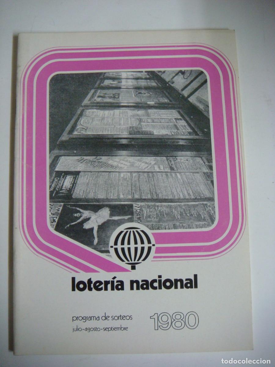 Sellos: LOTERIA NACIONAL PROGRAMA DE SORTEOS-JULIO-AGOSTO Y SEPTIEMBRE-A&Ntilde;O-1980-CAJ-B-N&ordm;-159