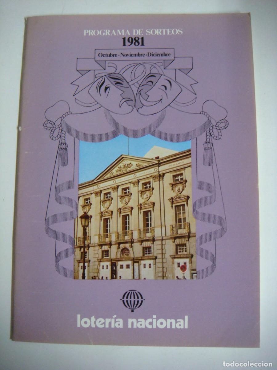 Sellos: LOTERIA NACIONAL PROGRAMA DE SORTEOS-OCTUBRE-NOVIEMBRE Y DICIEMBRE-A&Ntilde;O-1981-CAJ-B-N&ordm;-159