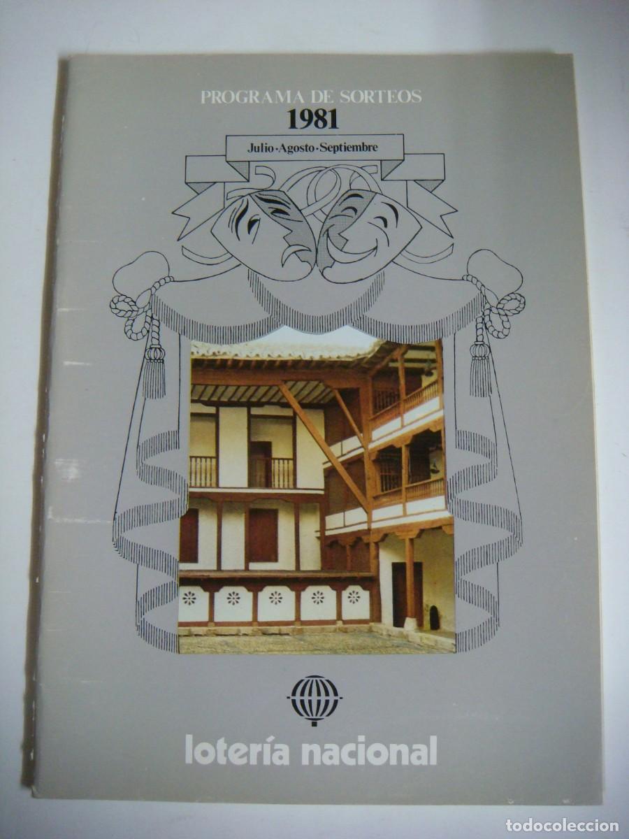 Sellos: LOTERIA NACIONAL PROGRAMA DE SORTEOS-JULIO-AGOSTO Y SEPTIEMBRE-A&Ntilde;O-1981-CAJ-B-N&ordm;-159