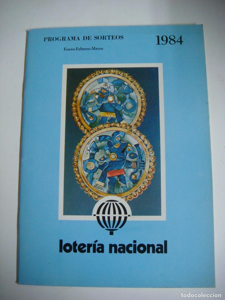 Sellos: LOTERIA NACIONAL PROGRAMA DE SORTEOS-ENERO-FEBRERO Y MARZO-A&Ntilde;O-1984-CAJ-B-N&ordm;-159