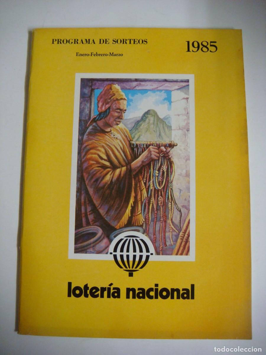 Sellos: LOTERIA NACIONAL PROGRAMA DE SORTEOS-ENERO-FEBRERO Y MARZO-A&Ntilde;O-1985-CAJ-B-N&ordm;-159