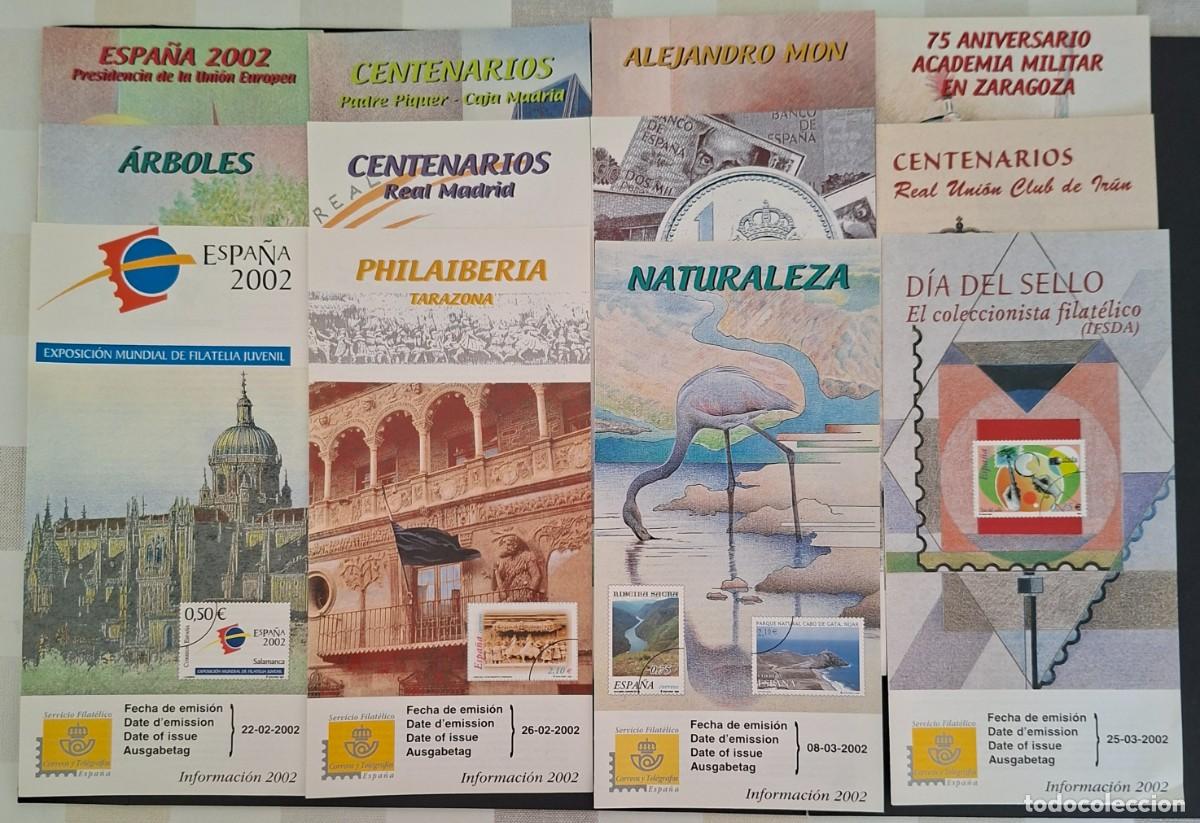 Sellos: HOJAS INFORMATIVAS SERVICIO FILATELICO A&Ntilde;O 2002