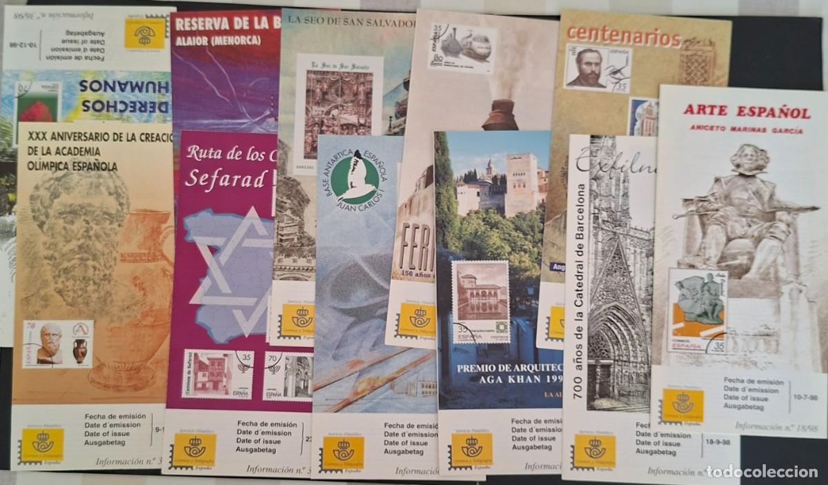 Sellos: HOJAS INFORMATIVAS SERVICIO FILATELICO A&Ntilde;O 1998