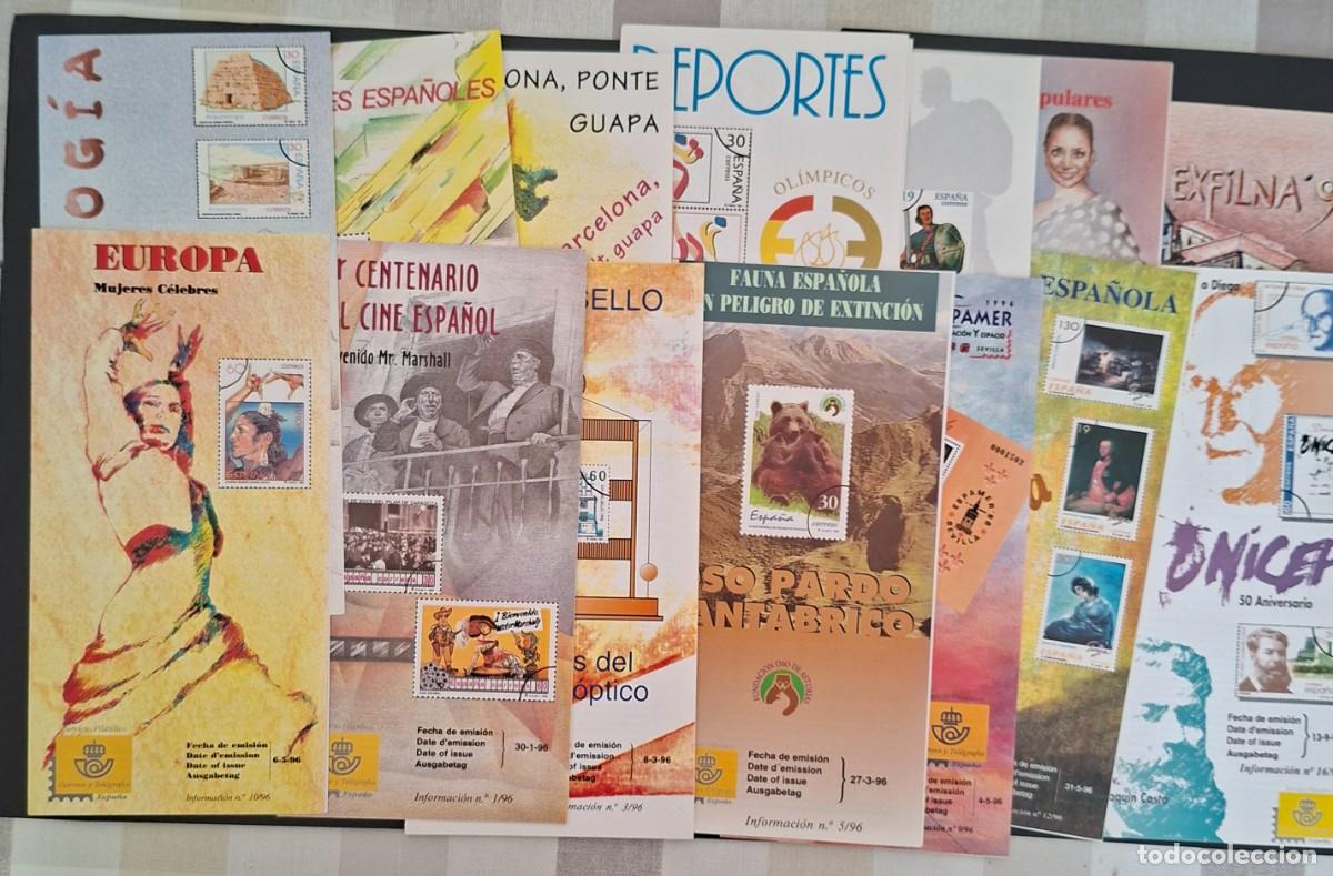Stamps: HOJAS INFORMATIVAS SERVICIO FILATELICO A&Ntilde;O 1996
