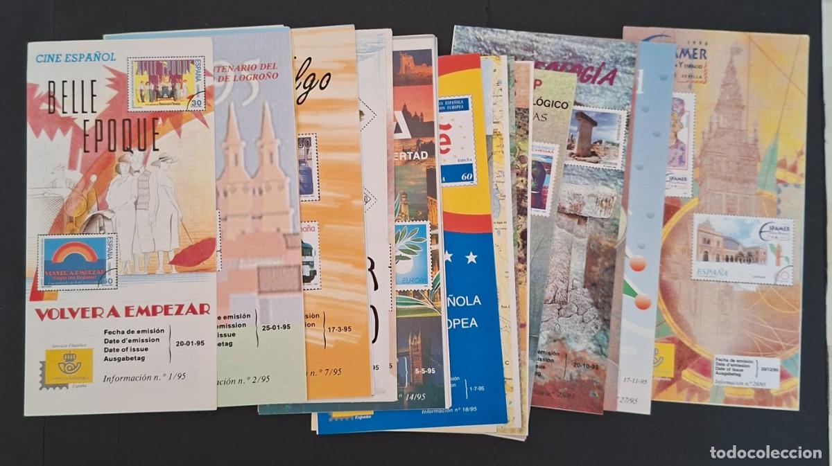 Sellos: HOJAS INFORMATIVAS SERVICIO FILATELICO A&Ntilde;O 1995 A&Ntilde;O COMLETO