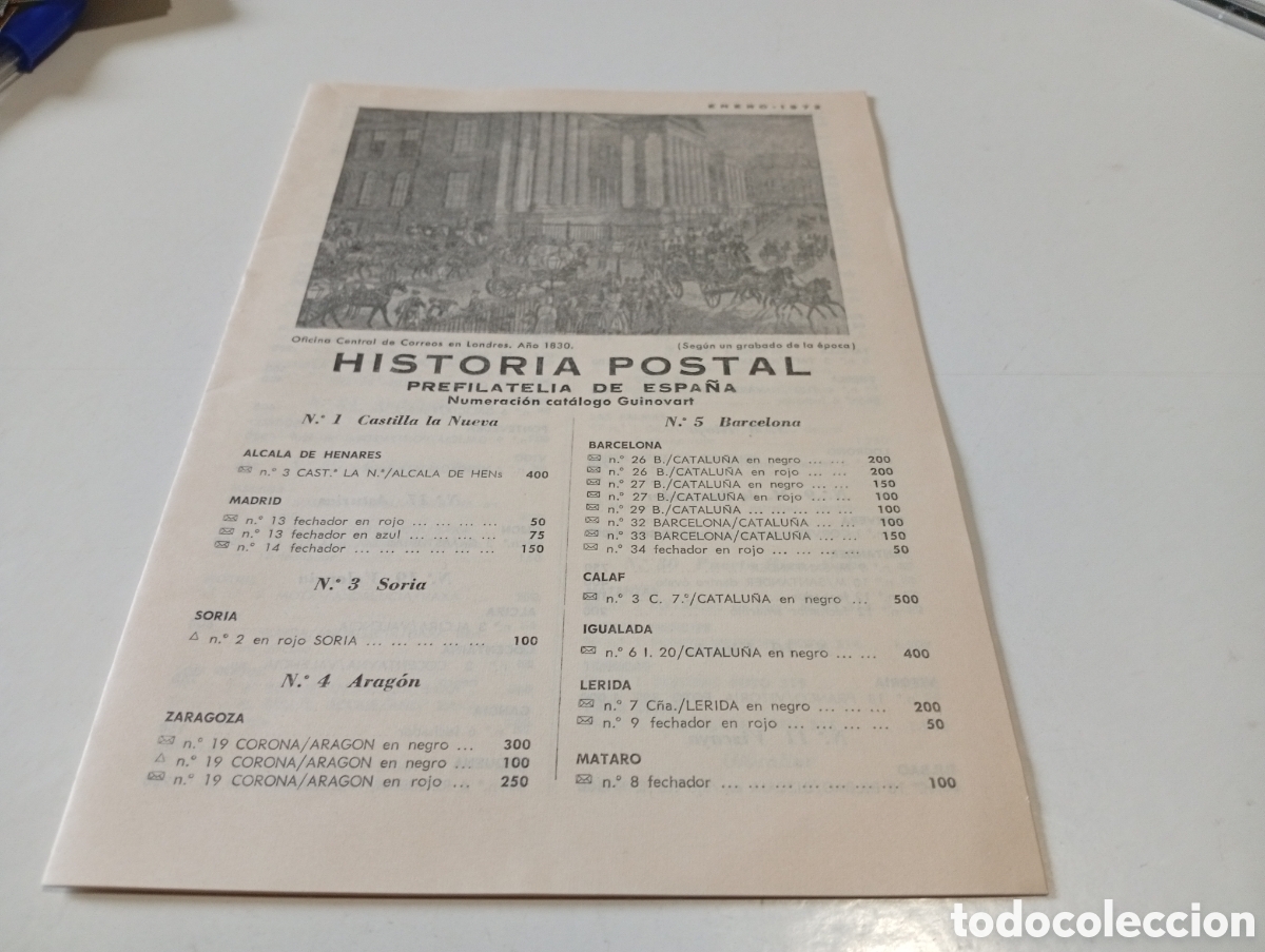 Sellos: Historia Postal prefilatelia de Espa&ntilde;a 1972