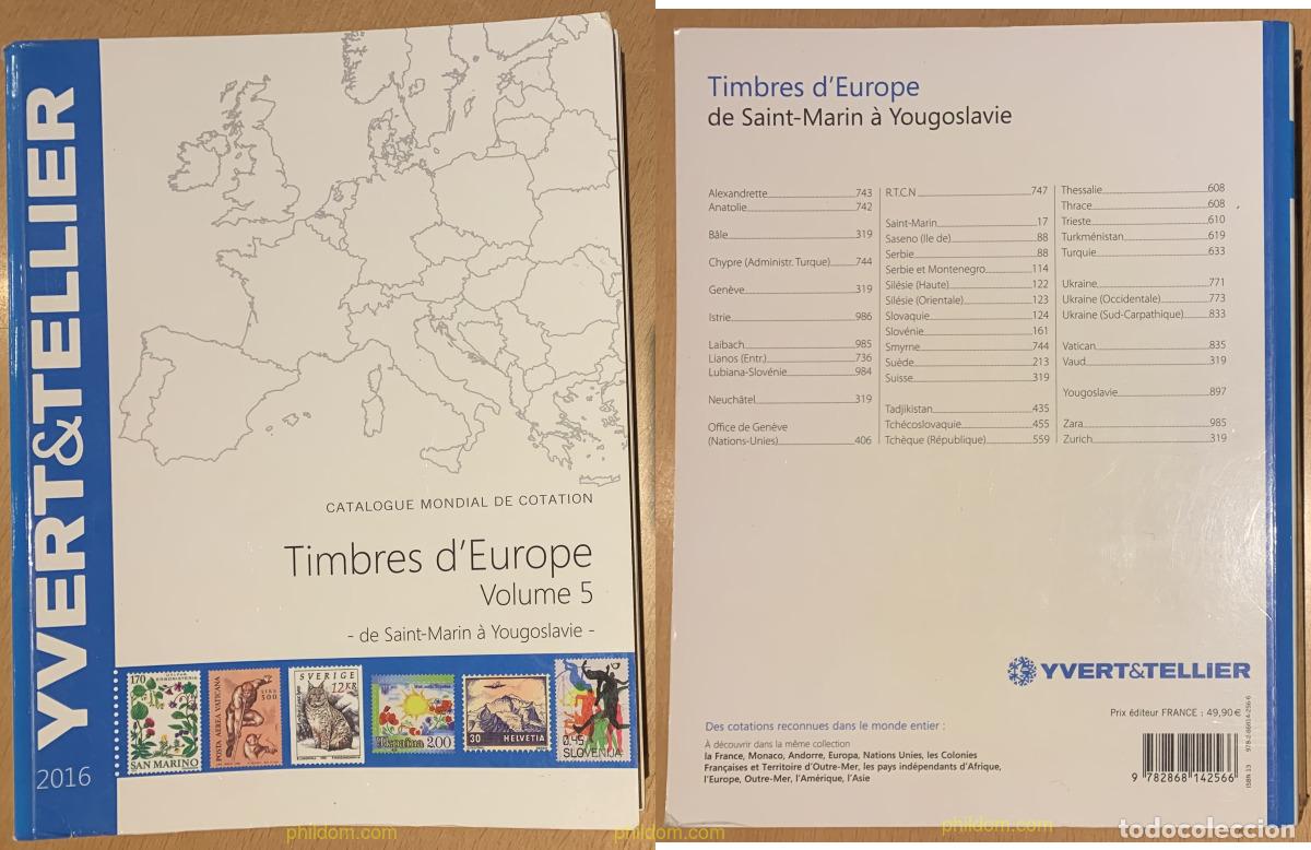 Sellos: Catalogo Yvert EUROPA VOL 5 S-Y ED.2016 2&ordm; MANO - 2nd HAND