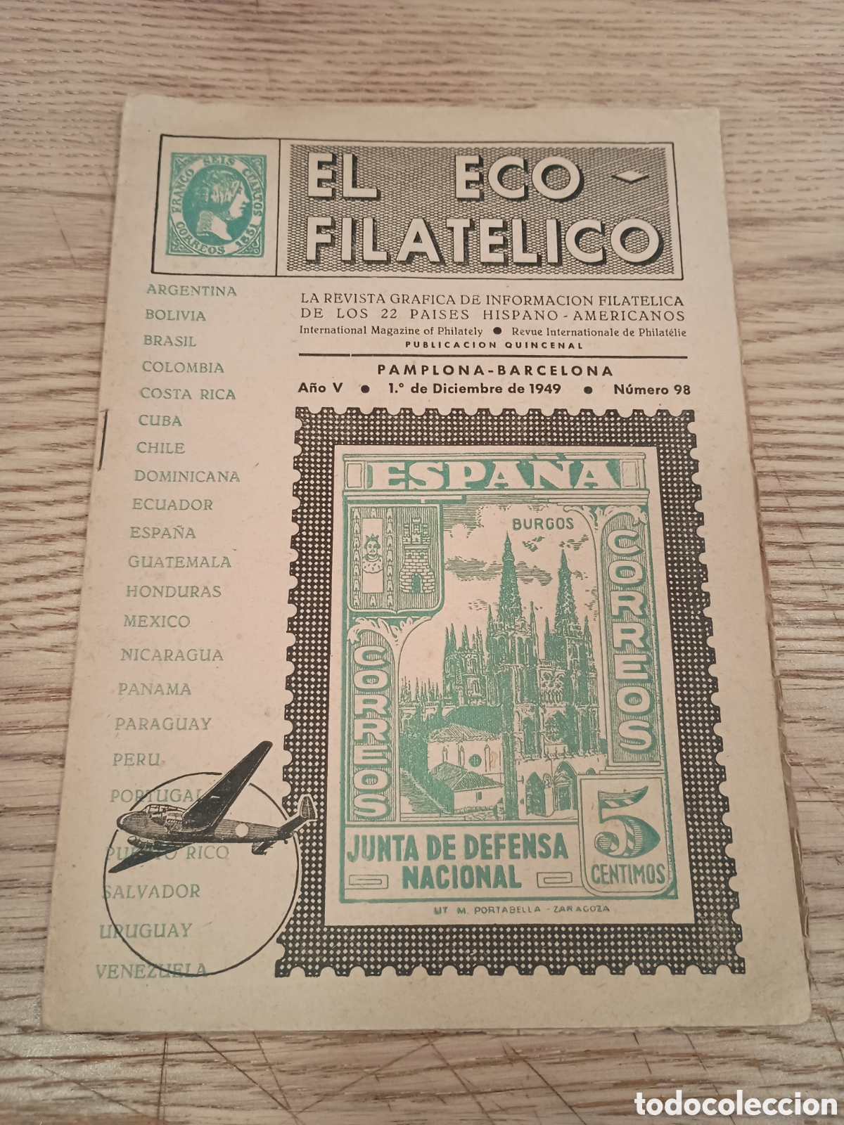 Sellos: REVISTA EL ECO FILAT&Eacute;LICO - A&Ntilde;O V - N&Uacute;MERO 98 - 1 DICIEMBRE DE 1949