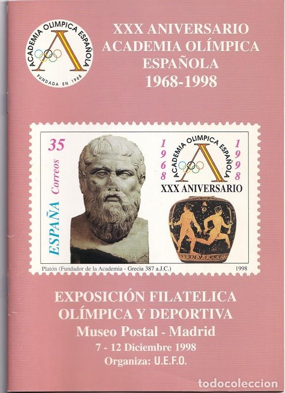 Briefmarken: XXX Aniversario Academia Ol&iacute;mpica espa&ntilde;ola 1968-1998 - Exposici&oacute;n Filat&eacute;lica Ol&iacute;mpica y Deportiva