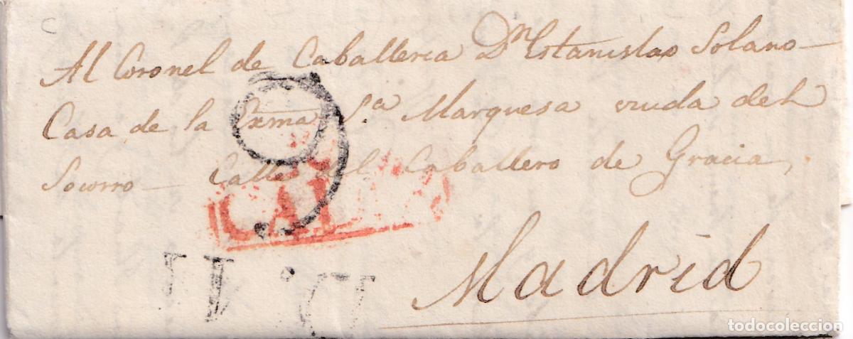 Francobolli: 1815. Carta completa dirigida de Chiclana (Cadiz) a Madrid