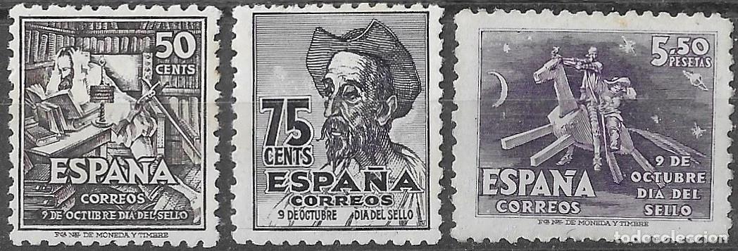 Stamps: 1947. IV Cent. Nacimiento Cervantes. N&ordm;1012-1014 Edifil. Sin Fijasello