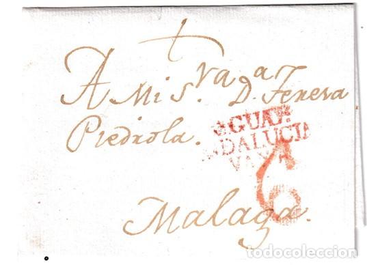 Sellos: 1821. Carta de Guadix a M&aacute;laga