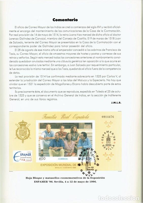 Sellos: FA6046. Documento de la Exposicion ESPAMER 96 de Sevilla