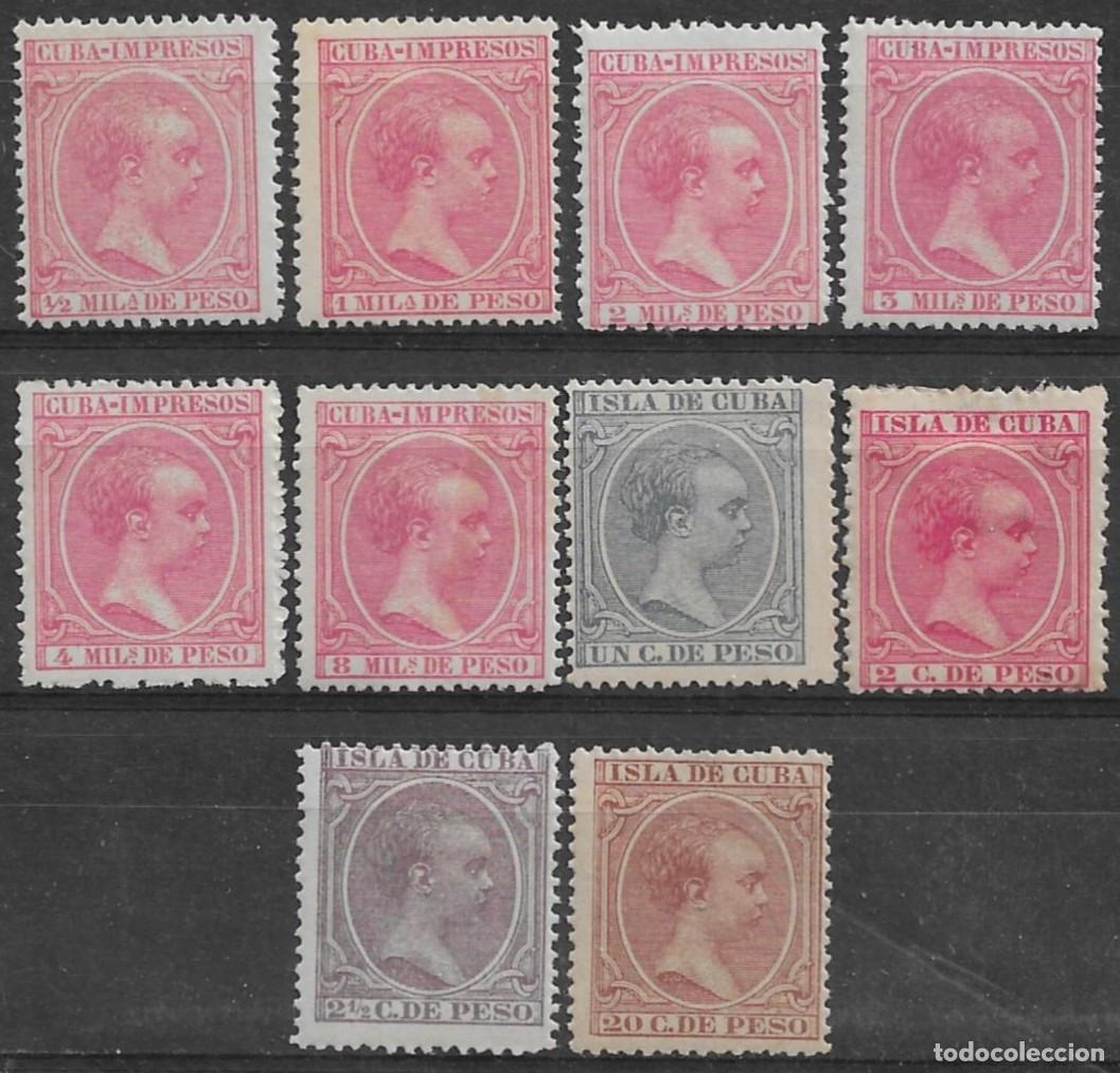 Sellos: 1894. Cuba. N&ordm; 130-39 Edificl. Alfonso XIII. Serie completa