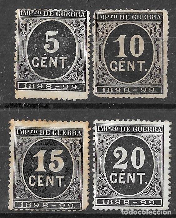 Sellos: 1898. Cifras para Impuesto de Guerra. N&ordm;236-39 Edifil